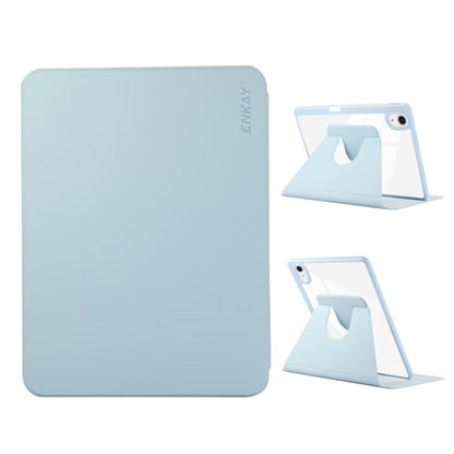For iPad Pro Air 11 2024 ENKAY 360 Rotation PMMA Leather Smart Tablet Case with Pen Slot(Blue) - free shipping - PMC Jewellery - Order now!