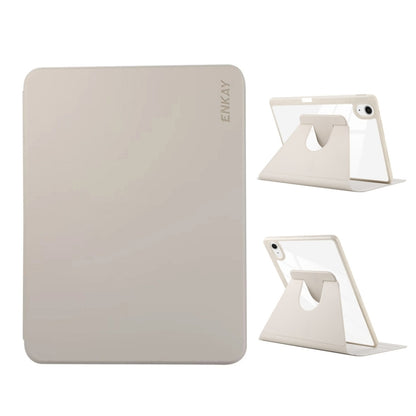For iPad Pro Air 11 2024 ENKAY 360 Rotation PMMA Leather Smart Tablet Case with Pen Slot(Grey) - free shipping - PMC Jewellery - Order now!