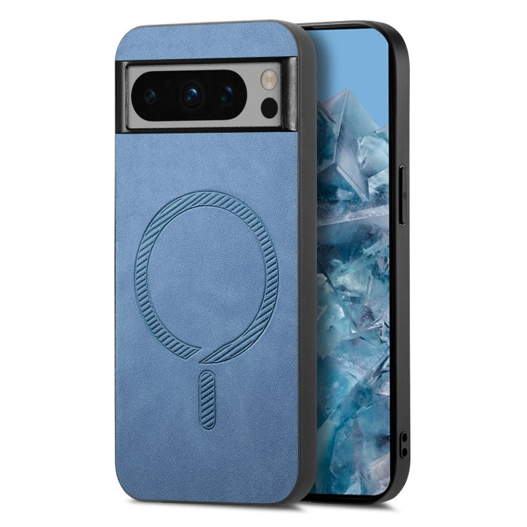 For Google Pixel 9 Pro XL Retro Magsafe Magnetic PU Back Cover Phone Case(Blue) - Google Cases by PMC TechLife | Online Shopping South Africa | PMC TechLife | Buy Now Pay Later Mobicred