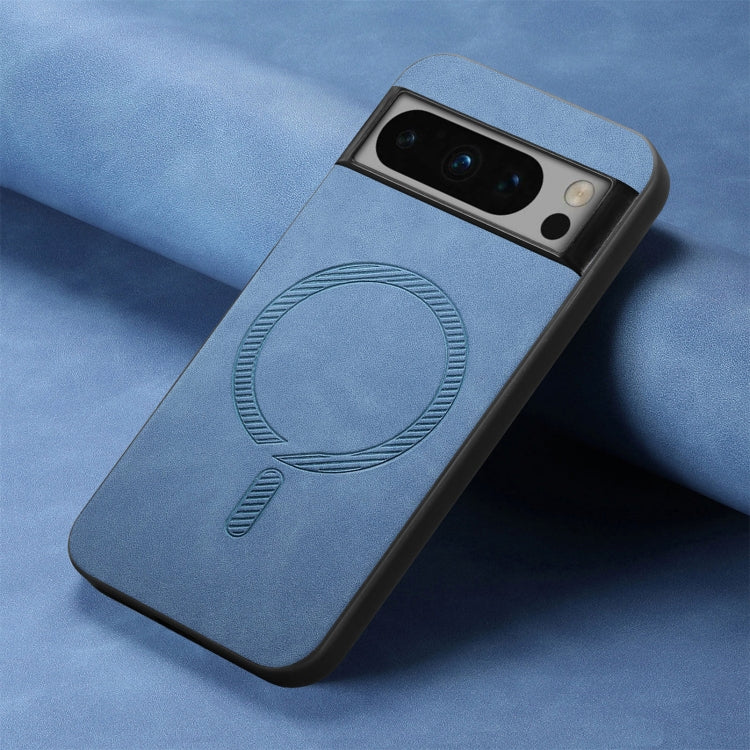 For Google Pixel 9 Pro XL Retro Magsafe Magnetic PU Back Cover Phone Case(Blue) - Google Cases by PMC TechLife | Online Shopping South Africa | PMC TechLife | Buy Now Pay Later Mobicred