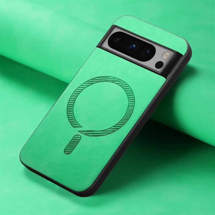 For Google Pixel 9 Pro XL Retro Magsafe Magnetic PU Back Cover Phone Case(Green) - Google Cases by PMC TechLife | Online Shopping South Africa | PMC TechLife | Buy Now Pay Later Mobicred