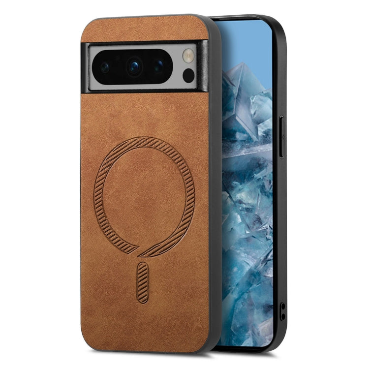 For Google Pixel 9 Pro XL Retro Magsafe Magnetic PU Back Cover Phone Case(Brown) - Google Cases by PMC TechLife | Online Shopping South Africa | PMC TechLife | Buy Now Pay Later Mobicred