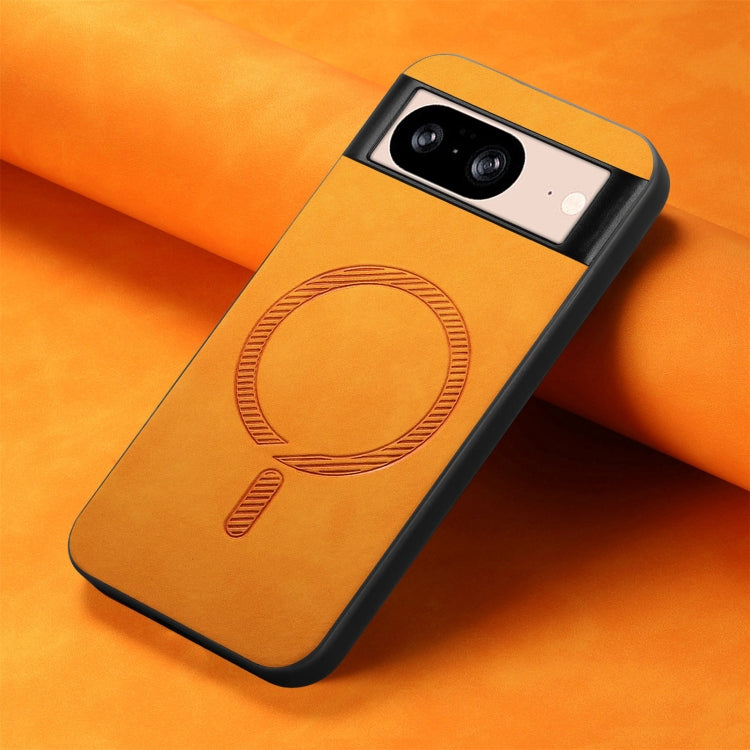 For Google Pixel 9 / 9 Pro Retro Magsafe Magnetic PU Back Cover Phone Case(Yellow) - Google Cases by PMC TechLife | Online Shopping South Africa | PMC TechLife | Buy Now Pay Later Mobicred