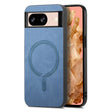 For Google Pixel 9 / 9 Pro Retro Magsafe Magnetic PU Back Cover Phone Case(Blue) - Google Cases by PMC TechLife | Online Shopping South Africa | PMC TechLife | Buy Now Pay Later Mobicred