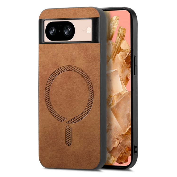 For Google Pixel 9 / 9 Pro Retro Magsafe Magnetic PU Back Cover Phone Case(Brown) - Google Cases by PMC TechLife | Online Shopping South Africa | PMC TechLife | Buy Now Pay Later Mobicred