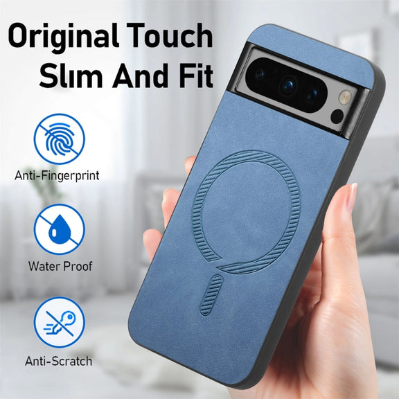 For Google Pixel 9 / 9 Pro Retro Magsafe Magnetic PU Back Cover Phone Case(Green)