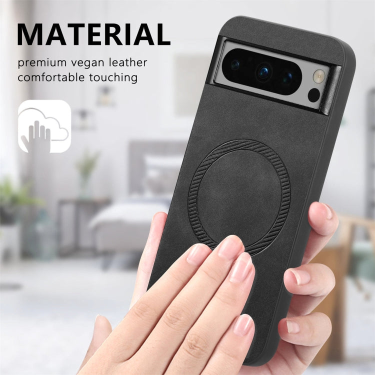 For Google Pixel 9 / 9 Pro Retro Magsafe Magnetic PU Back Cover Phone Case(Yellow)