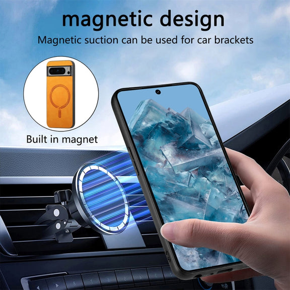 For Google Pixel 9 Pro XL Retro Magsafe Magnetic PU Back Cover Phone Case(Black)