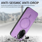 For Honor Magic6 Pro 5G Retro Magsafe Magnetic PU Back Cover Phone Case(Pink)