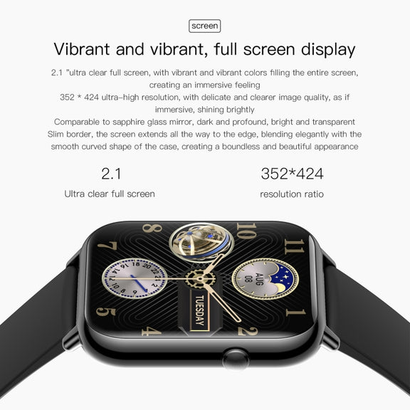 Q19 Max 2.1 inch HD Screen Water-resistant Sports Business Smart Watch(Purple)