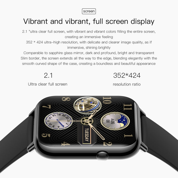 Q19 Max 2.1 inch HD Screen Water-resistant Sports Business Smart Watch(Purple)