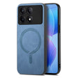 For Xiaomi Redmi K70 / K70 Pro 5G Solid Color Retro Magsafe PU Back Cover Phone Case(Blue) - K70 Pro Cases by PMC Jewellery | Online Shopping South Africa | PMC Jewellery | Buy Now Pay Later Mobicred