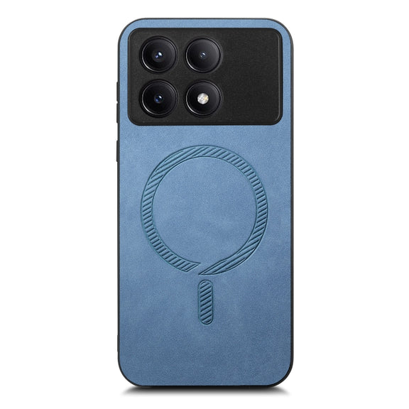For Xiaomi Redmi K70 / K70 Pro 5G Solid Color Retro Magsafe PU Back Cover Phone Case(Blue)
