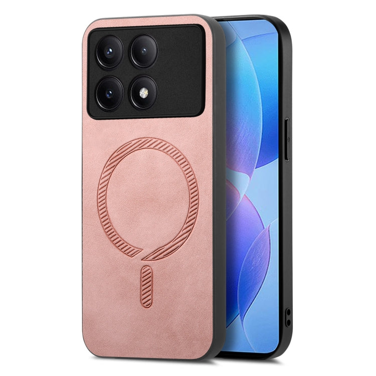 For Xiaomi Redmi K70 / K70 Pro 5G Solid Color Retro Magsafe PU Back Cover Phone Case(Pink) - Xiaomi Cases by PMC Jewellery | Online Shopping South Africa | PMC Jewellery | Buy Now Pay Later Mobicred