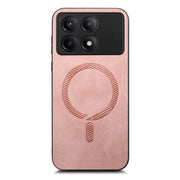 For Xiaomi Redmi K70 / K70 Pro 5G Solid Color Retro Magsafe PU Back Cover Phone Case(Pink)