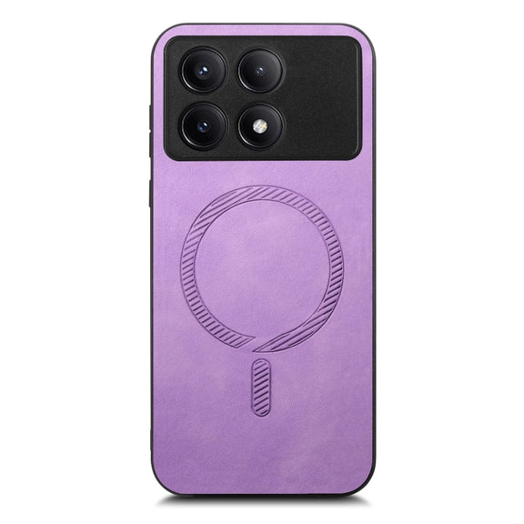 For Xiaomi Redmi K70 / K70 Pro 5G Solid Color Retro Magsafe PU Back Cover Phone Case(Purple)