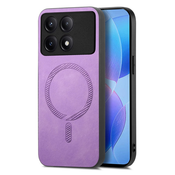 For Xiaomi Redmi K70 / K70 Pro 5G Solid Color Retro Magsafe PU Back Cover Phone Case(Purple)