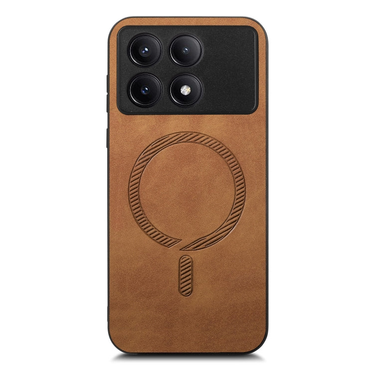 For Xiaomi Redmi K70 / K70 Pro 5G Solid Color Retro Magsafe PU Back Cover Phone Case(Brown) - Xiaomi Cases by PMC Jewellery | Online Shopping South Africa | PMC Jewellery | Buy Now Pay Later Mobicred