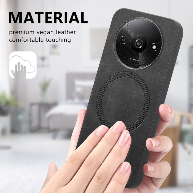 For Xiaomi Redmi K70 / K70 Pro 5G Solid Color Retro Magsafe PU Back Cover Phone Case(Black)