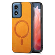 For Motorola Moto G Play 2024 4G Retro Magsafe Magnetic PU Back Cover Phone Case(Yellow) - Motorola Cases by PMC Jewellery | Online Shopping South Africa | PMC Jewellery | Buy Now Pay Later Mobicred