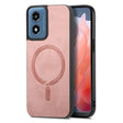 For Motorola Moto G Play 2024 4G Retro Magsafe Magnetic PU Back Cover Phone Case(Pink) - free shipping - PMC Jewellery - Order now!