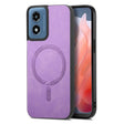 For Motorola Moto G Play 2024 4G Retro Magsafe Magnetic PU Back Cover Phone Case(Purple) - Motorola Cases by PMC Jewellery | Online Shopping South Africa | PMC Jewellery | Buy Now Pay Later Mobicred