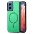 For Motorola Moto G Play 2024 4G Retro Magsafe Magnetic PU Back Cover Phone Case(Green) - Motorola Cases by PMC Jewellery | Online Shopping South Africa | PMC Jewellery | Buy Now Pay Later Mobicred