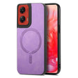 For Motorola Moto G Stylus 5G 2024 Retro Magsafe Magnetic PU Back Cover Phone Case(Purple) - Motorola Cases by PMC Jewellery | Online Shopping South Africa | PMC Jewellery | Buy Now Pay Later Mobicred