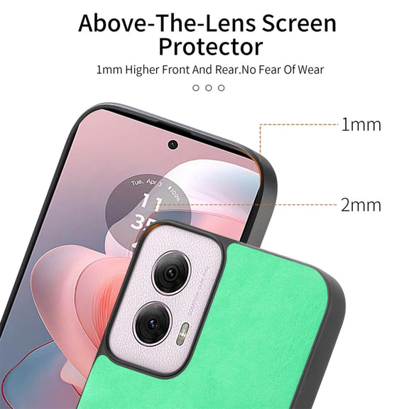For Motorola Moto G Play 2024 4G Retro Magsafe Magnetic PU Back Cover Phone Case(Black)