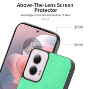 For Motorola Moto G 5G 2024 Retro Magsafe Magnetic PU Back Cover Phone Case(Blue)