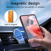 For Motorola Moto G 5G 2024 Retro Magsafe Magnetic PU Back Cover Phone Case(Black)