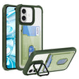 For iPhone 16 Card Bag Holder Acrylic Hybrid TPU Phone Case(Green) - iPhone 16 Cases by PMC TechLife | Online Shopping South Africa | PMC TechLife | Buy Now Pay Later Mobicred