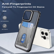 For iPhone 16 Card Bag Holder Acrylic Hybrid TPU Phone Case(White)
