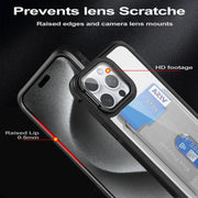 For iPhone 16 Card Bag Holder Acrylic Hybrid TPU Phone Case(Red)