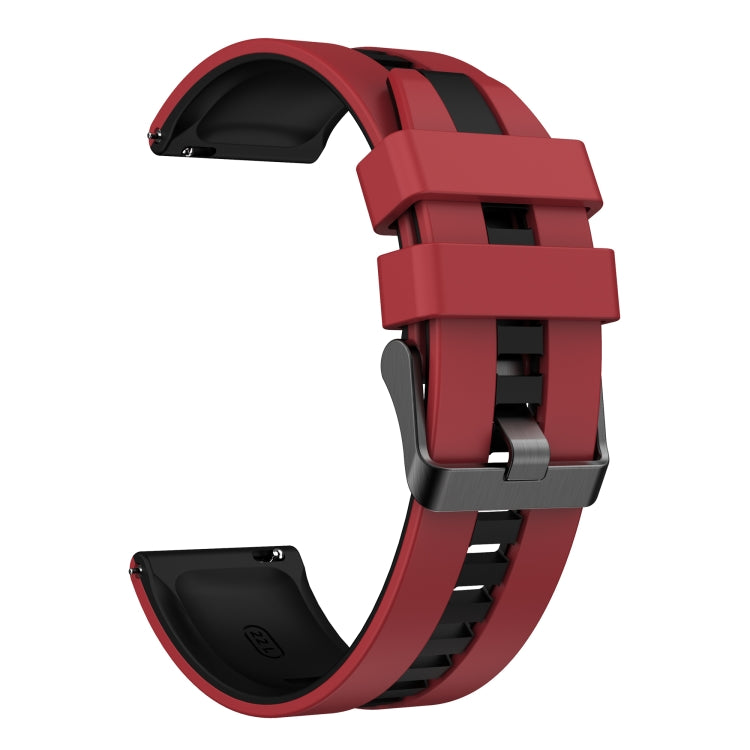 For Amazfit Active 20mm Two-Color Sports Silicone Watch Band(Red+Black)