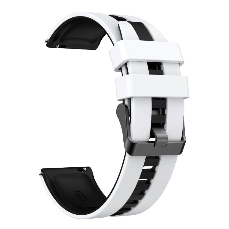 For Amazfit Active 20mm Two-Color Sports Silicone Watch Band(White+Black)