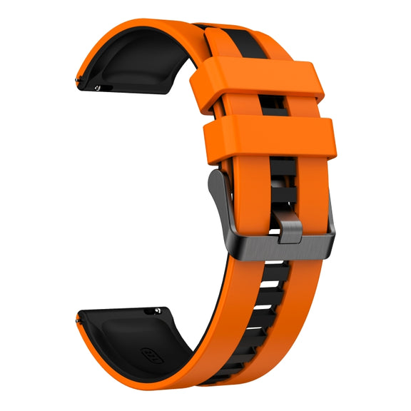 For Amazfit Active 20mm Two-Color Sports Silicone Watch Band(Orange+Black)