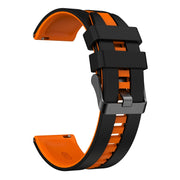 For Amazfit Active 20mm Two-Color Sports Silicone Watch Band(Black+Orange)