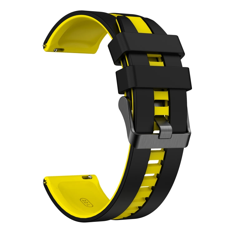 For Amazfit Active 20mm Two-Color Sports Silicone Watch Band(Black+Yellow)