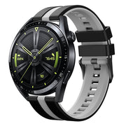 For Amazfit Active 20mm Two-Color Sports Silicone Watch Band(Black+Grey)