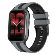 For Amazfit Active 20mm Two-Color Sports Silicone Watch Band(Grey+Black)