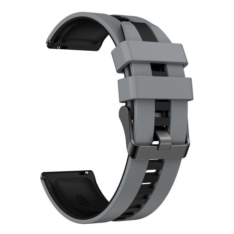 For Amazfit Active 20mm Two-Color Sports Silicone Watch Band(Grey+Black)
