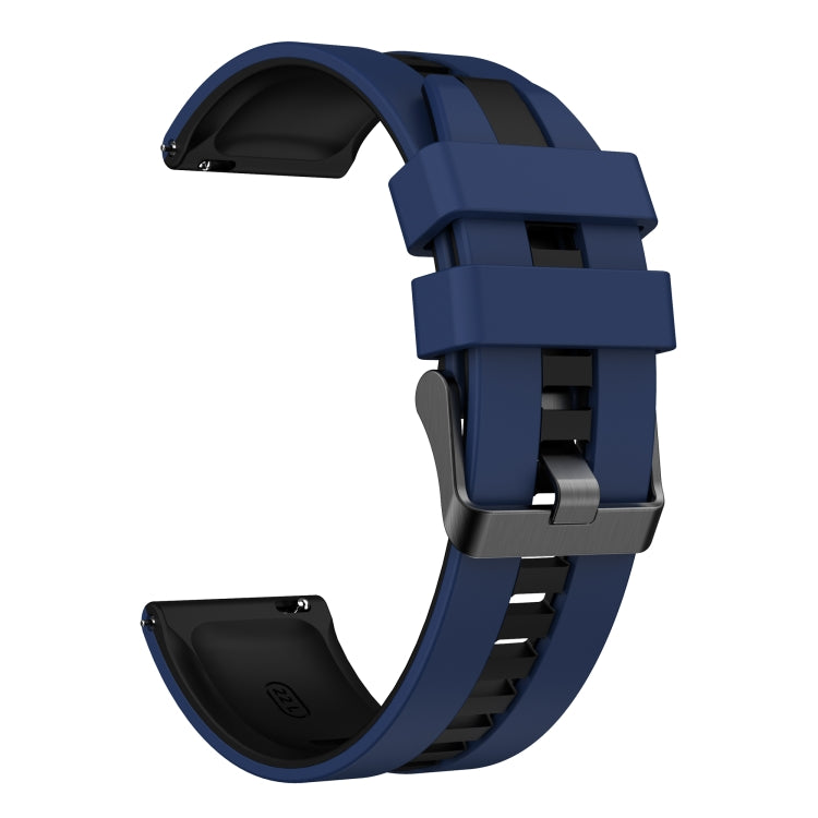 For Amazfit Active 20mm Two-Color Sports Silicone Watch Band(Blue+Black)