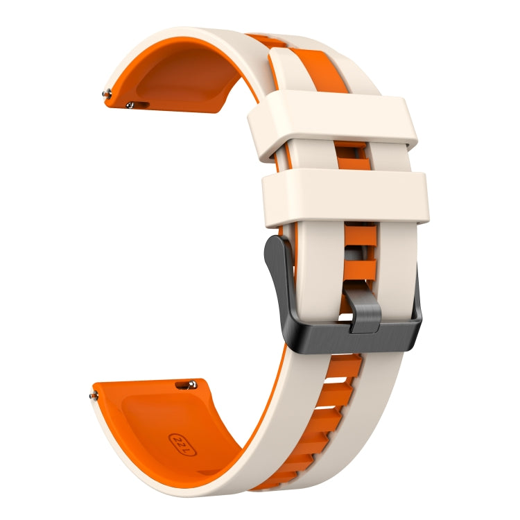 For Amazfit Active 20mm Two-Color Sports Silicone Watch Band(Starlight+Orange)