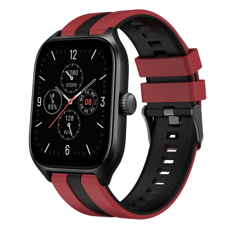 For Amazfit GTS 4 20mm Two-Color Sports Silicone Watch Band(Red+Black) - free shipping - PMC TechLife - Order now!