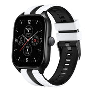 For Amazfit GTS 4 20mm Two-Color Sports Silicone Watch Band(White+Black)