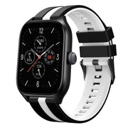 For Amazfit GTS 4 20mm Two-Color Sports Silicone Watch Band(Black+White)