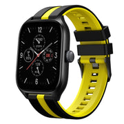 For Amazfit GTS 4 20mm Two-Color Sports Silicone Watch Band(Black+Yellow)