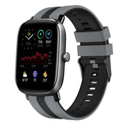 For Amazfit GTS 4 Mini 20mm Two-Color Sports Silicone Watch Band(Grey+Black)