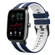 For Amazfit GTS 4 Mini 20mm Two-Color Sports Silicone Watch Band(Blue+White)
